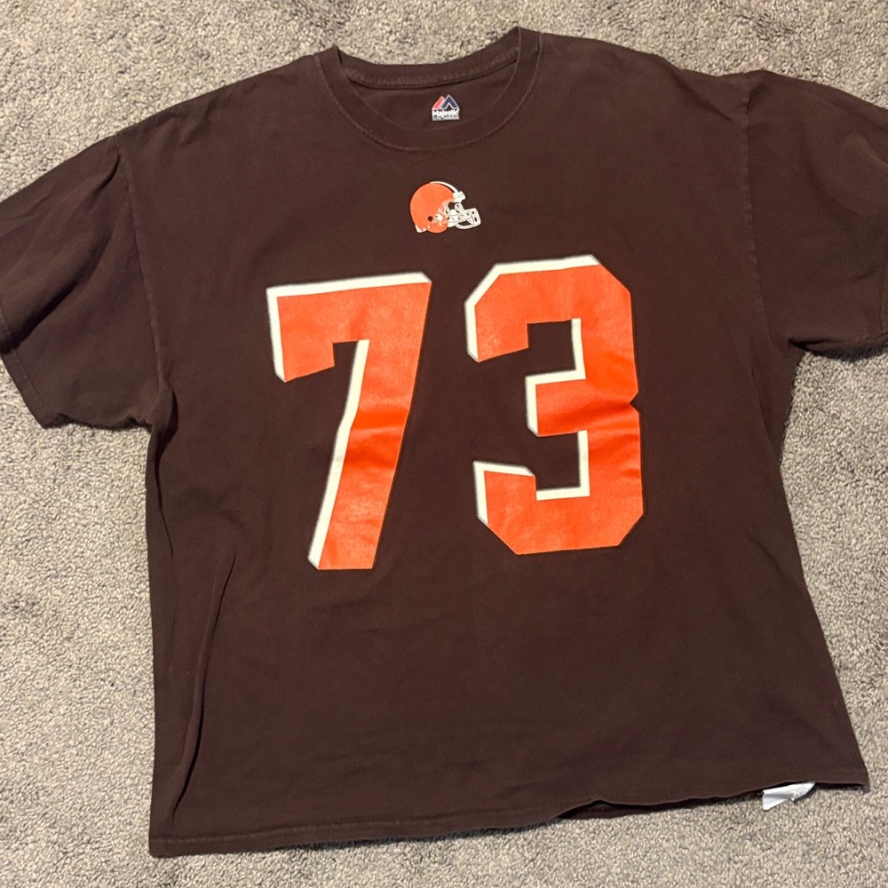 Majestic Brown and Orange Short Sleeve Tee